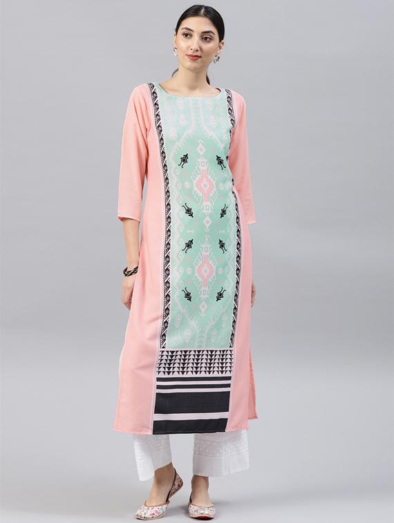 printed straight kurta - 15496815 - Zoom Image - 1
