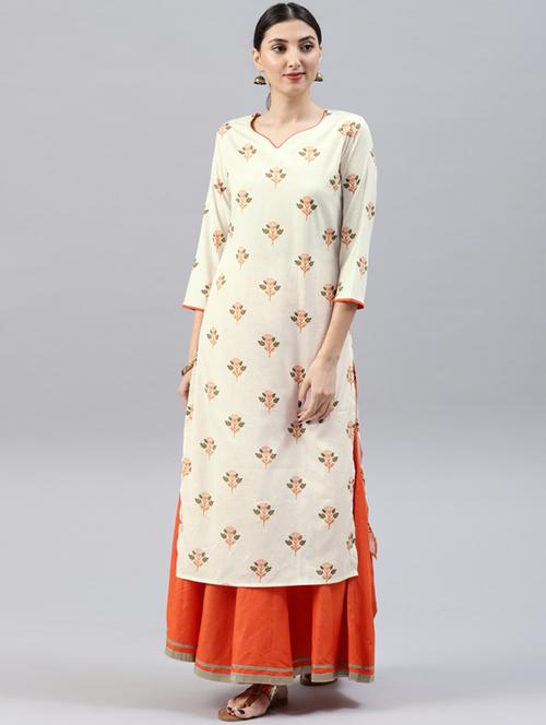 Printed straight kurta - 15496827 - Standard Image - 1