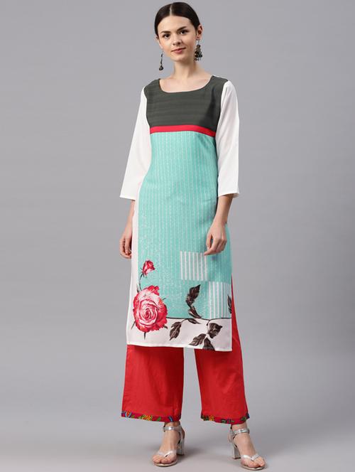Digital Print straight kurta - 15496836 - Standard Image - 1