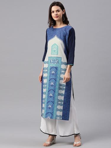 Printed straight kurta - 15496841 - Very Small Image - 1