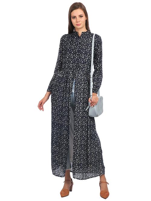 mandarin neck printed tunic - 15497064 - Standard Image - 1