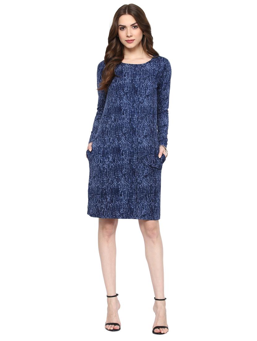 long sleeved printed shift dress - 15497086 - Zoom Image - 1