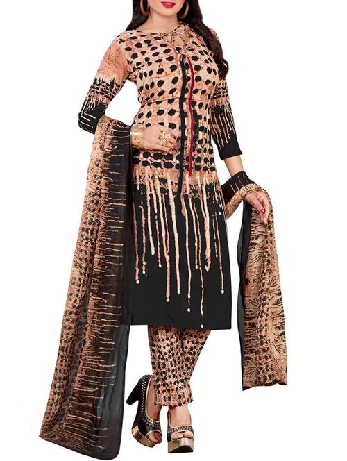 Printed unstitched straight pant suit - 15497123 - Very Small Image - 1