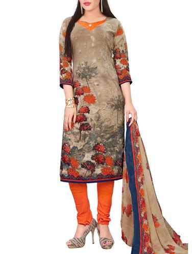 Floral printed unstitched churidaar suit - 15497126 - Very Small Image - 1