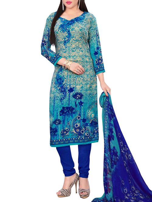 Floral printed unstitched churidaar suit - 15497128 - Standard Image - 1
