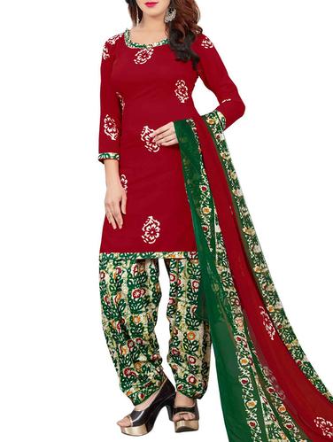 Printed unstitched salwar suit - 15497141 - Very Small Image - 1