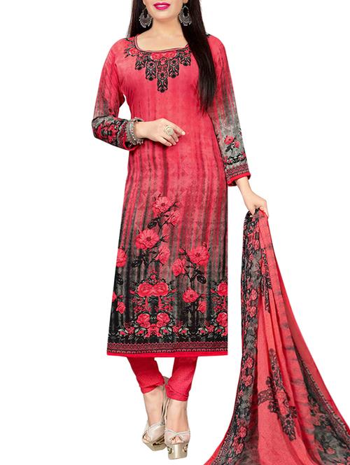 Printed unstitched churidaar suit - 15497147 - Very Small Image - 1