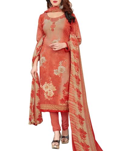 Floral print unstitched churidaar suit - 15497160 - Very Small Image - 1