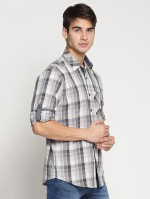 grey cotton casual shirt - 15497337 - Standard Image - 2