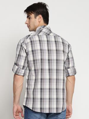 grey cotton casual shirt - 15497337 - Standard Image - 3