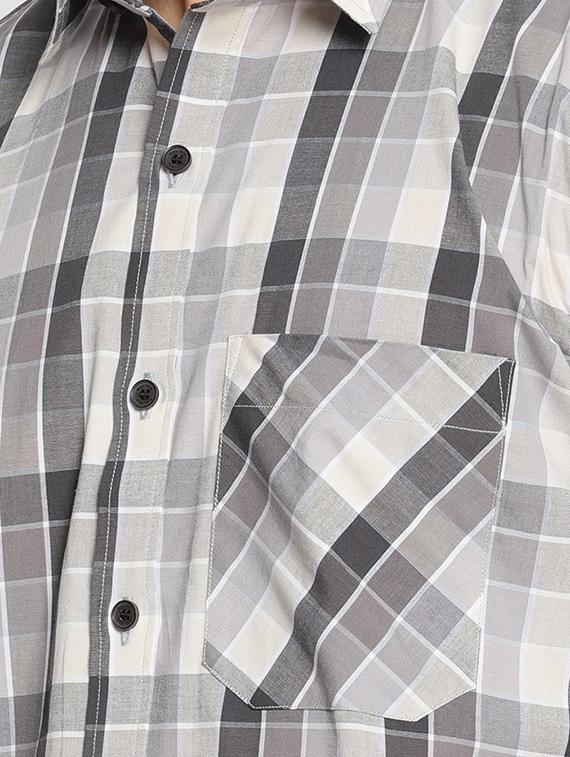 grey cotton casual shirt - 15497337 - Zoom Image - 4