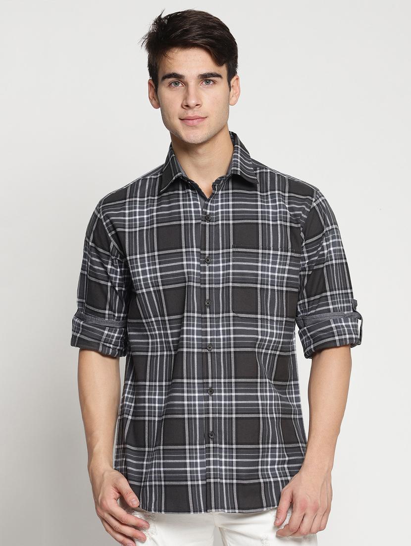 grey cotton casual shirt - 15497338 - Zoom Image - 1