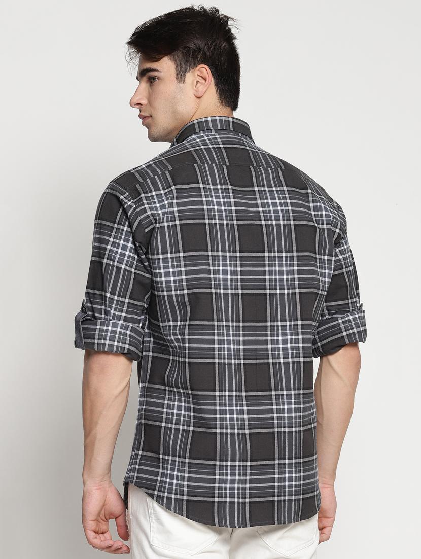 grey cotton casual shirt - 15497338 - Zoom Image - 3