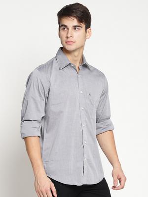 grey cotton casual shirt - 15497353 - Standard Image - 2