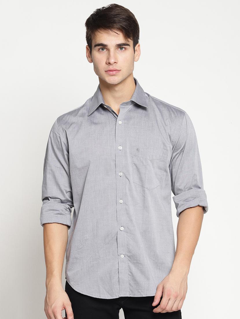 grey cotton casual shirt - 15497353 - Zoom Image - 1