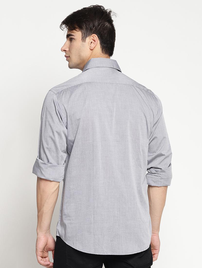 grey cotton casual shirt - 15497353 - Zoom Image - 3