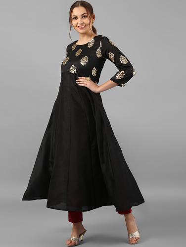 Block print anarkali kurta - 15497416 - Very Small Image - 1