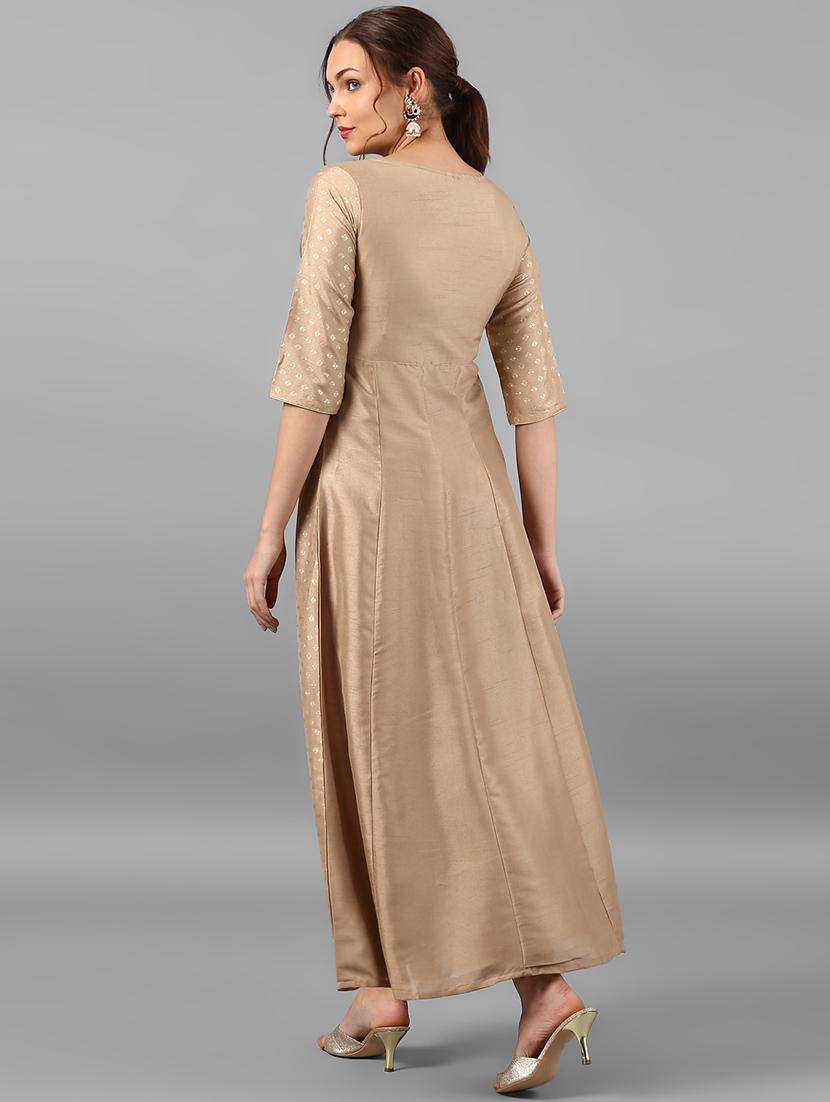 anarkali block print kurta - 15497418 - Zoom Image - 3