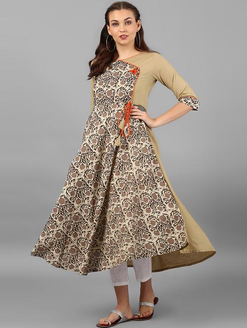 A-line dabu print kurta - 15497419 - Standard Image - 1