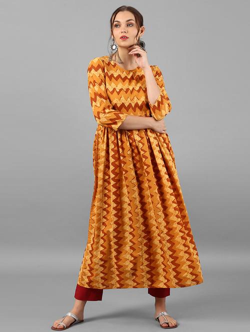 Chevron flared kurta - 15497430 - Very Small Image - 1