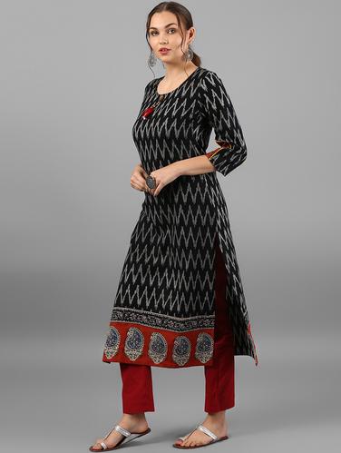 Chevron straight kurta - 15497440 - Very Small Image - 1