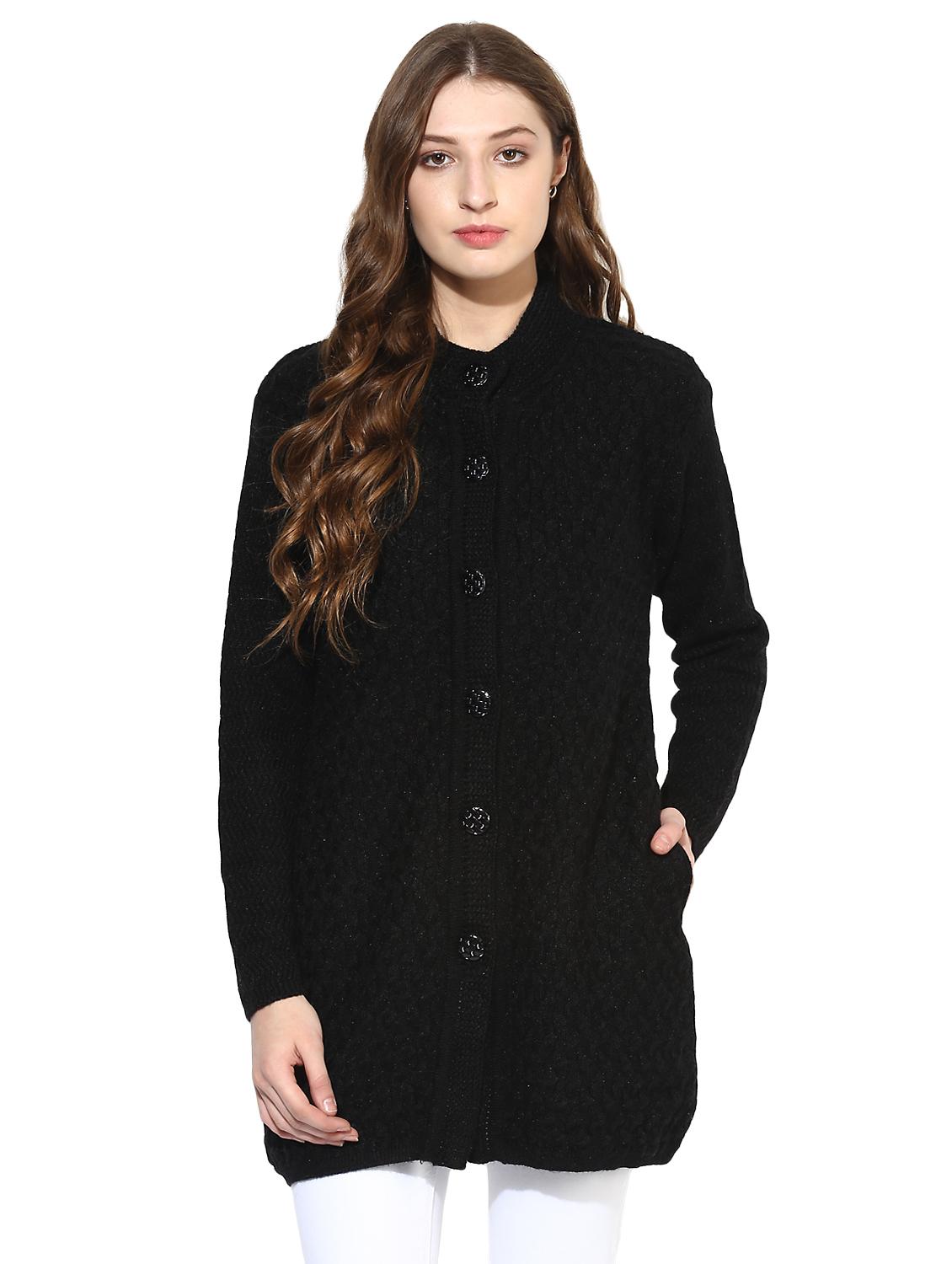 black woolen coatigan - 15497470 - Zoom Image - 1
