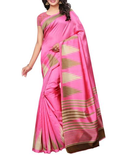 Temple bordered saree with blouse - 15497518 - Very Small Image - 1