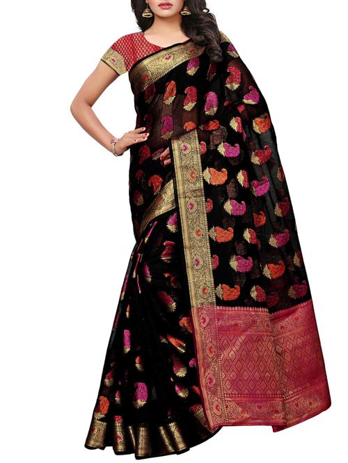 Paisley maheshwari saree with blouse - 15497534 - Standard Image - 1