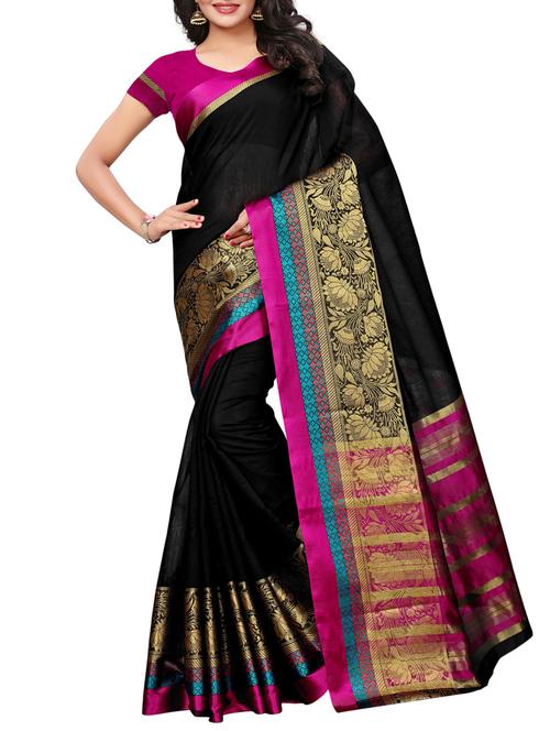 Floral bordered maheshwari saree with blouse - 15497536 - Standard Image - 1