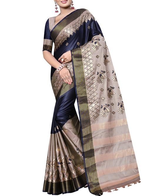 conversational embroidered saree with blouse - 15497549 - Standard Image - 1