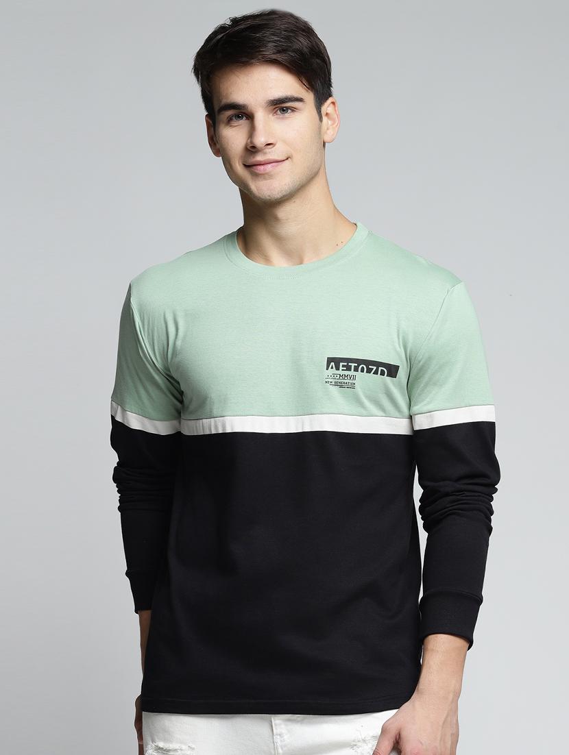 multi colored cotton color block t-shirt - 15497591 - Zoom Image - 1