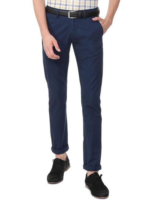 blue cotton chinosq - 15497697 - Standard Image - 1