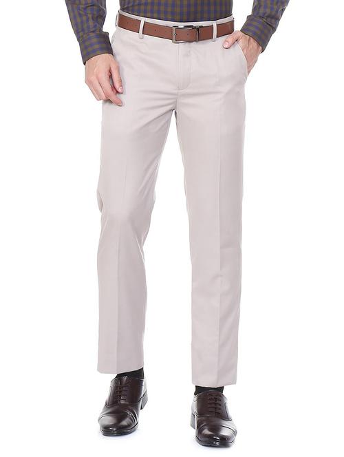 white polyester blend flat front formal trouser - 15497700 - Standard Image - 1
