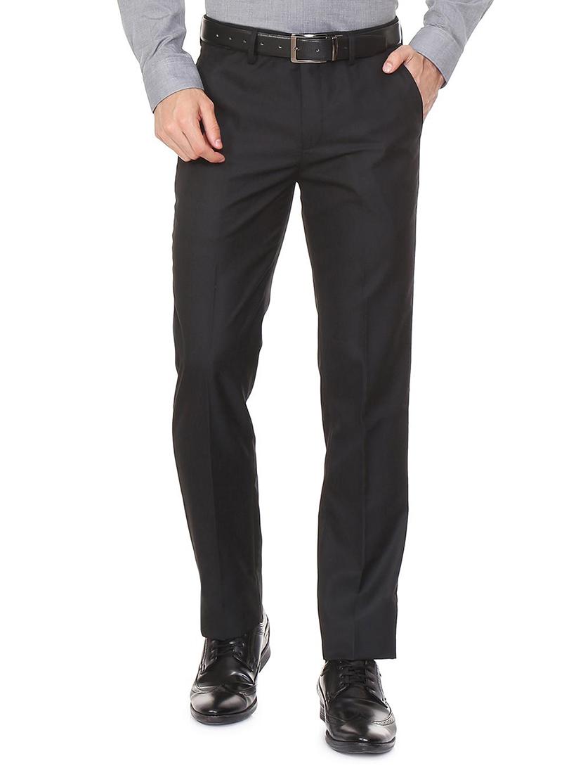 black polyester blend flat front formal trouser - 15497708 - Zoom Image - 1