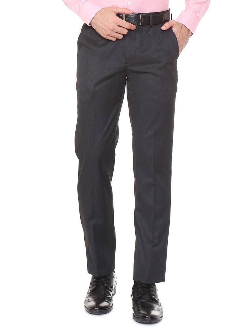black polyester blend flat front formal trouser - 15497709 - Zoom Image - 1