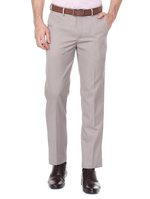 grey polyester blend flat front formal trouser - 15497710 - Standard Image - 1
