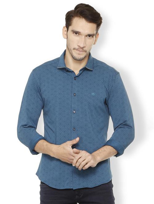 blue cotton casual shirt - 15497750 - Standard Image - 1
