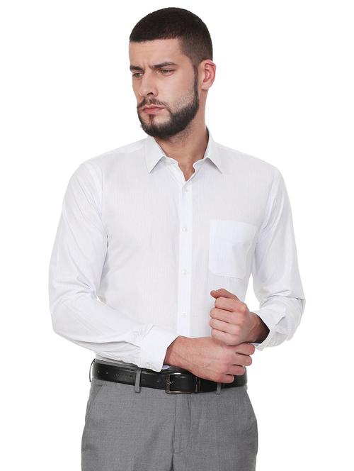 white cotton blend formal shirt - 15497836 - Standard Image - 1