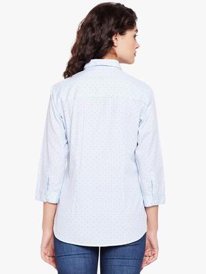 u-shaped hem printed checkered shirt - 15497860 - Standard Image - 3