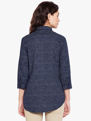 navy blue printed shirt - 15497865 - Standard Image - 3
