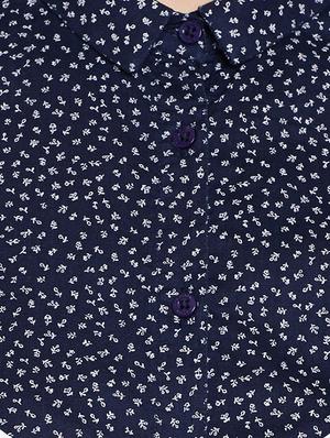 navy blue printed shirt - 15497865 - Standard Image - 4