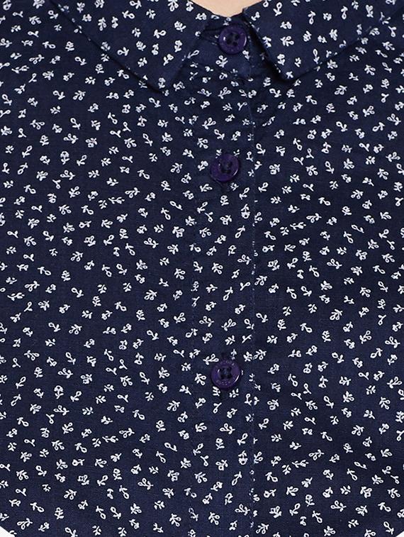 navy blue printed shirt - 15497865 - Zoom Image - 4