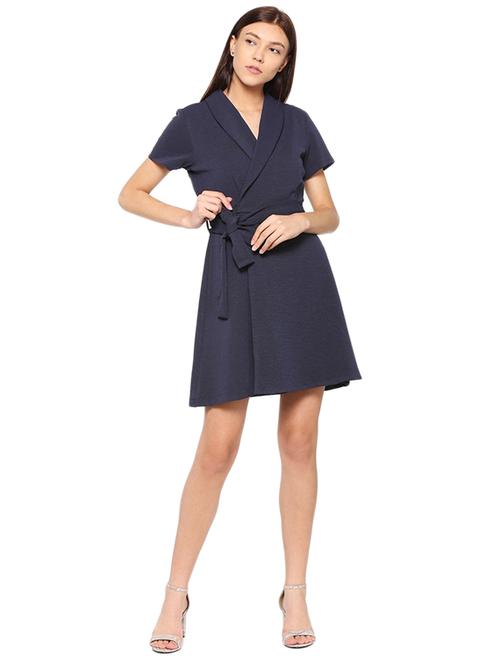 lapel collared a-line dress - 15497933 - Very Small Image - 1