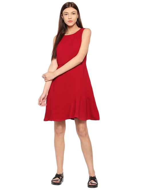round neck a-line dress - 15497934 - Standard Image - 1