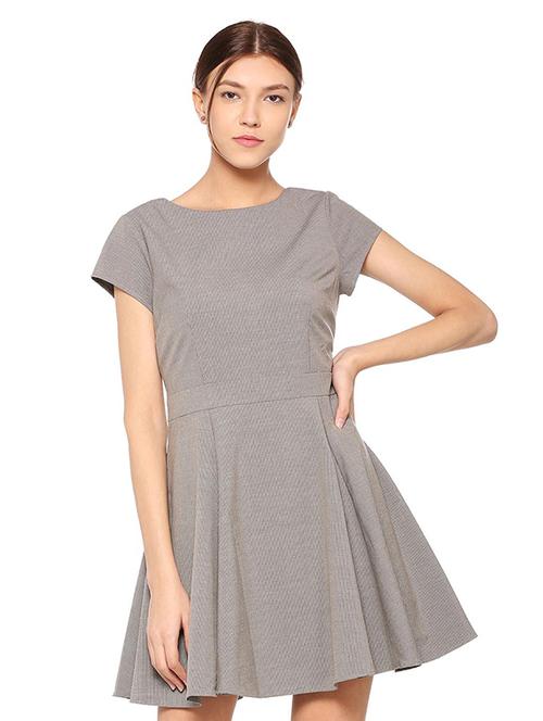 short sleeved fit and flare dress - 15497938 - Standard Image - 1