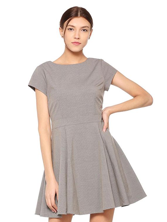 short sleeved fit and flare dress - 15497938 - Zoom Image - 1