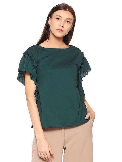 ruffle sleeved regular top - 15497949 - Very Small Image - 1