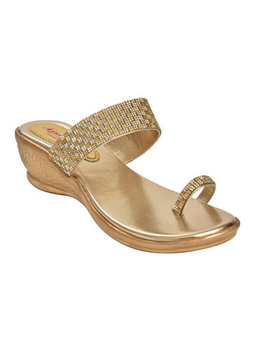 gold one toe wedges - 15497995 - Very Small Image - 1