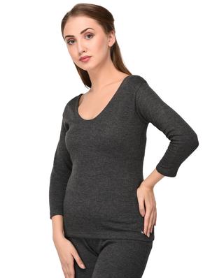 grey woolen thermal top - 15498042 - Standard Image - 2