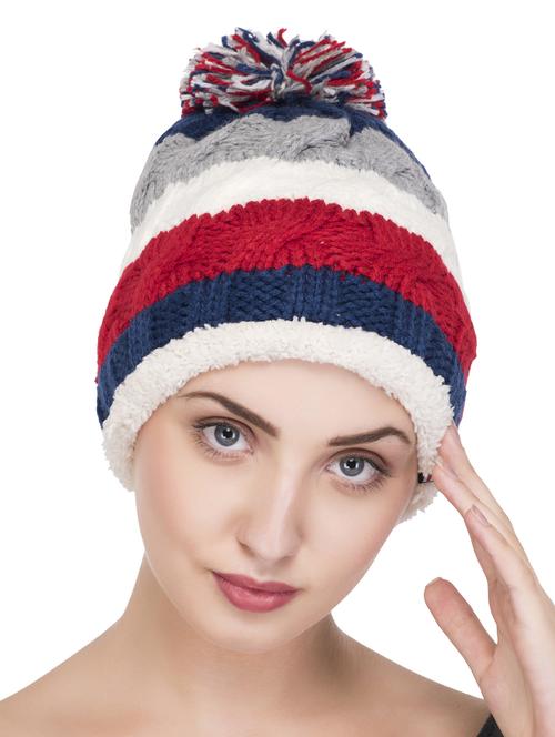 striped acrylic cap - 15498050 - Standard Image - 1